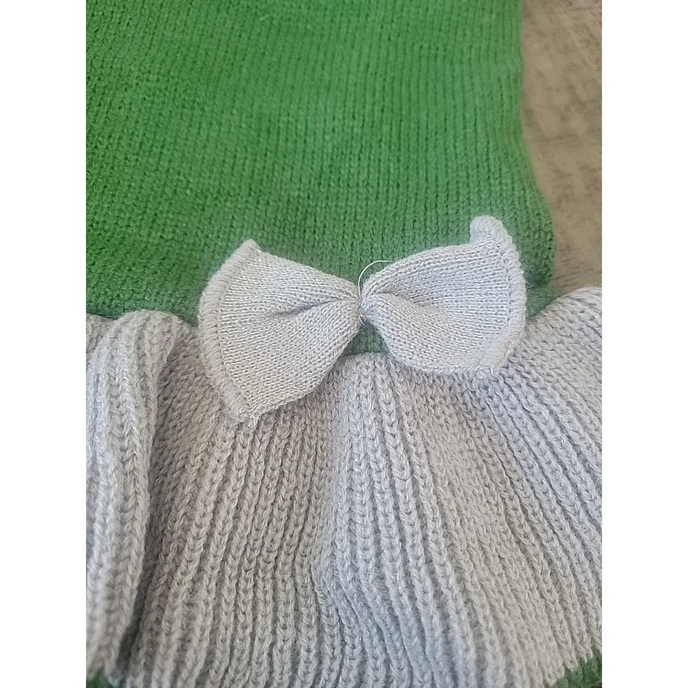 ELLEN DEGENERES KNIT DOG SWEATER DRESS Green Embroidered Heart Love SZ XL NWT